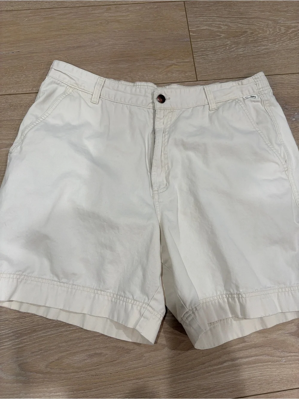 Kahala Men's Flat Front Cotton Shorts in Cream